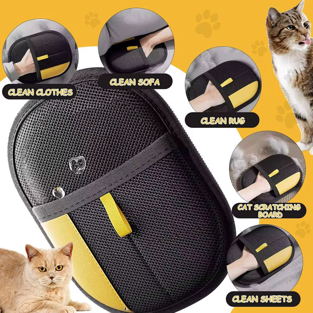Two-Way Pet Hair Removal Grooming Glove (Pack of 2)