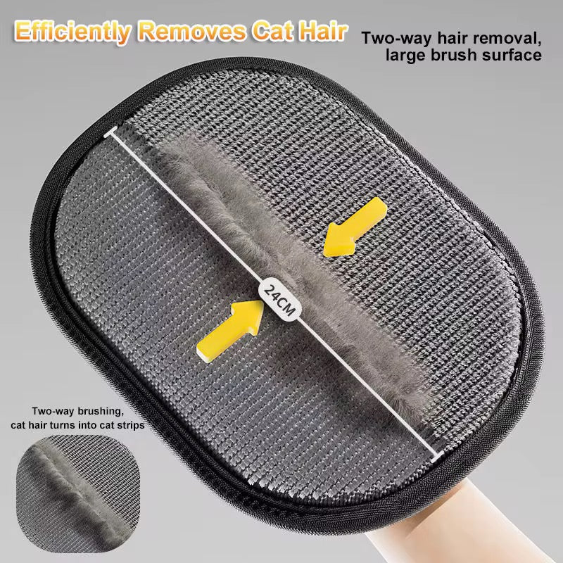 Two-Way Pet Hair Removal Grooming Glove (Pack of 2)