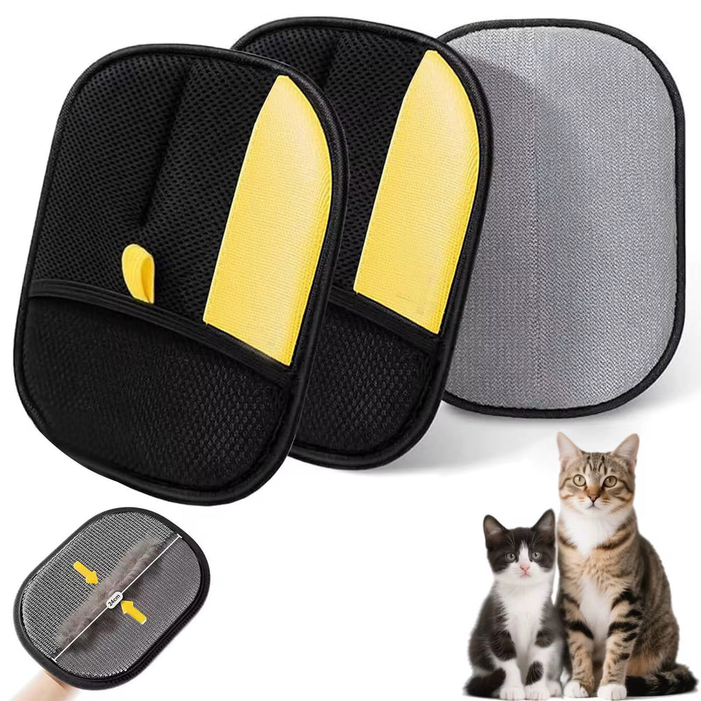 Two-Way Pet Hair Removal Grooming Glove (Pack of 2)